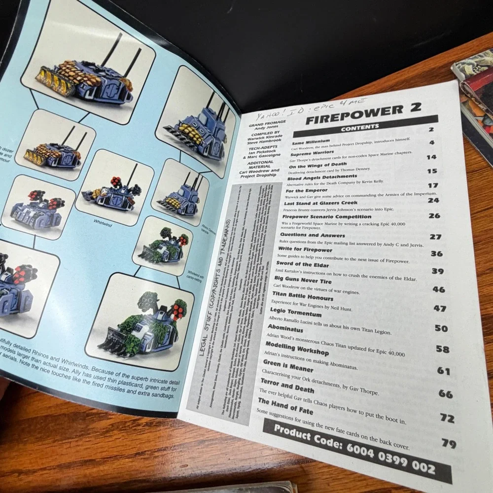 Games Workshop Firepower Issue 2 Magazine Epic 40,000 Rules Vintage 1998 GW Rare
